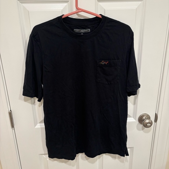 Greg Norman Classic Logo Side Pocket Black T-Shirt Men’s U.S. Medium - Picture 1 of 4